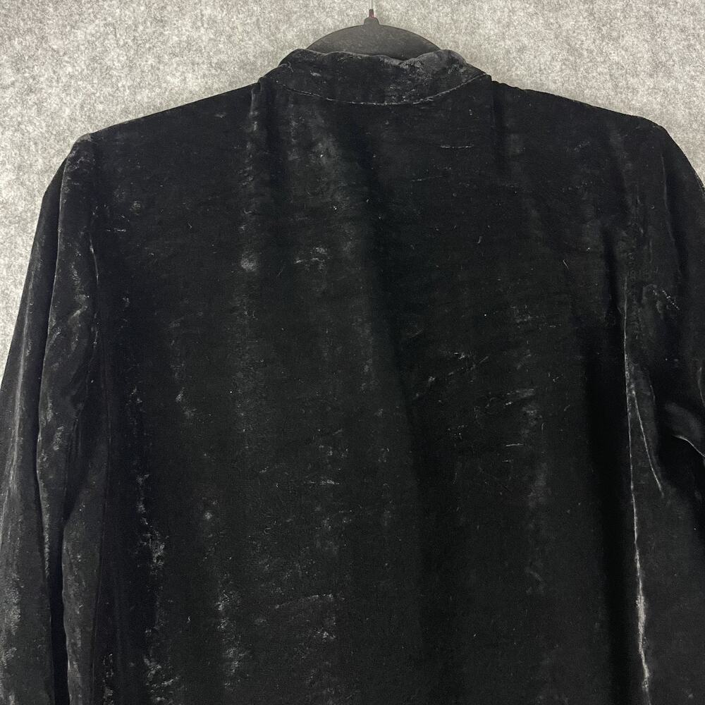 Vintage Gap Silk Blend Top Womens M Black Crushed Velvet Knot Button Hong Kong - Picture 13 of 16